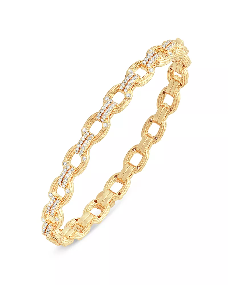 Anabel Aram Enchanted Forest Pave Chain Bangle Bracelet