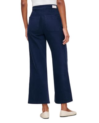 Hepburn High Rise Ankle Wide Leg Jeans in Bright Navy Twill