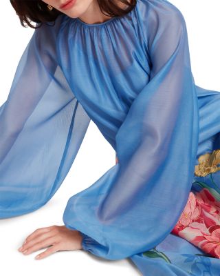 Niicoh Volume Sleeve Organza Maxi Dress