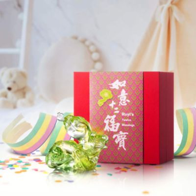 Ruyi&#39;s Twelve Blessings - Clever Little Snake Zodiac Crystal Figurine