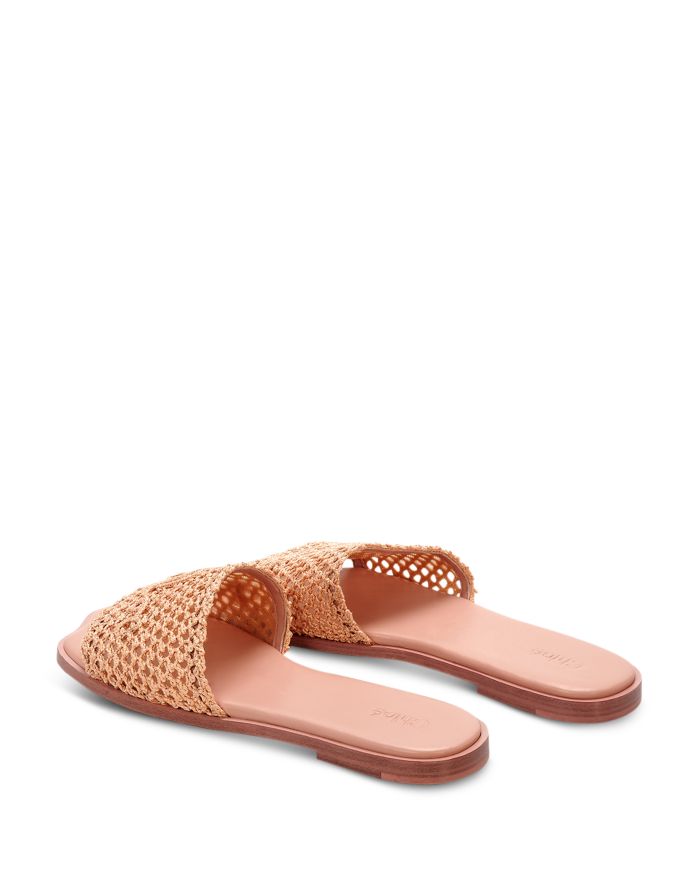 Women's Flower Raffia Slide Sandals