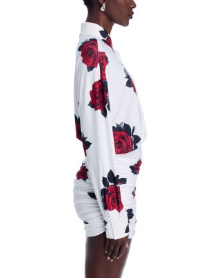 Floral Shirred Bottom Mini Dress