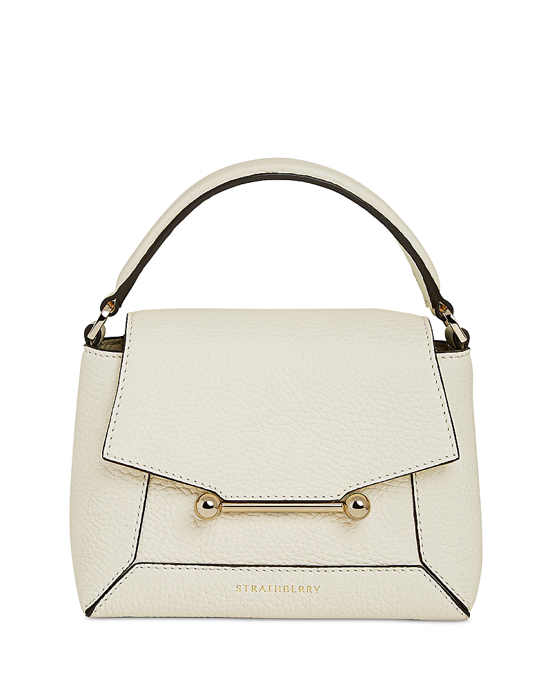 Strathberry Mosaic Nano Leather Top-handle Bag In Vanilla