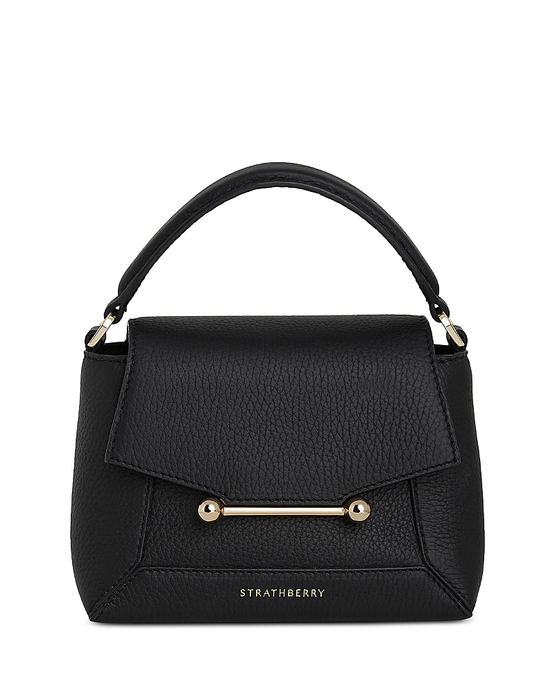 Strathberry Mosaic Nano Leather Top-handle Bag In Black