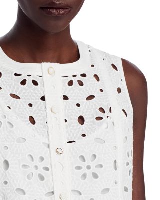 Nicolette Sleeveless Floral Eyelet Dress