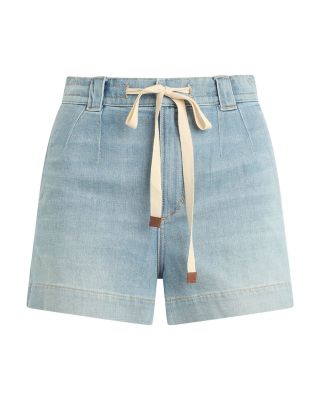 The Addison High Rise Drawstring Jean Shorts in Admiration