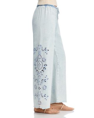Side Embroidered Beach Pants