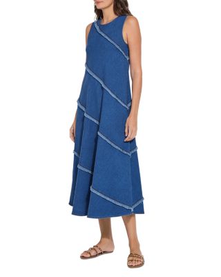 Mirabella Denim Fringe Midi Dress