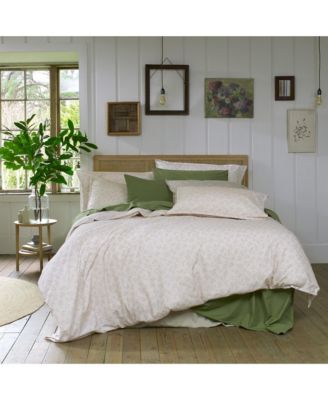 Spring Sprig Printed Cotton Flat Sheet, Queen