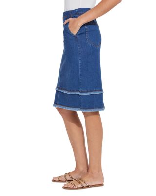 Evelina Fringe Denim Skirt