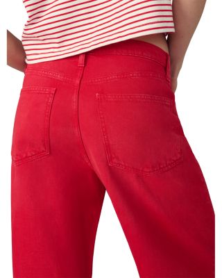 The Ryan High Rise Drawcord Jeans in Cherry Red