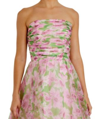 Strapless Chiffon Gown with Ruffle Detail