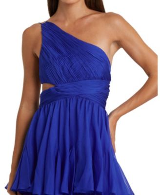 One Shoulder Tiered Chiffon Gown