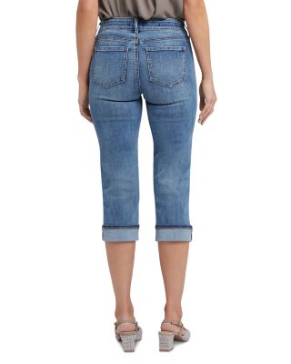 Marilyn Cuffed Straight Leg Cropped Jeans in Lakefront