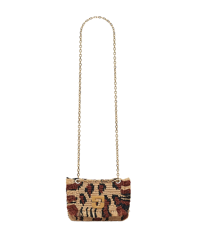 Gerard Darel Le Mini Fanny Raffia Crossbody Bag