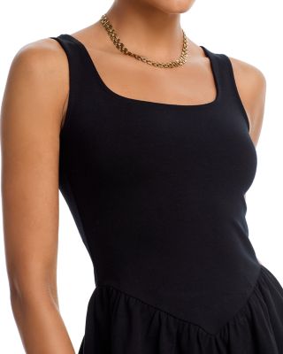 Ponte Square Neck Mini Dress