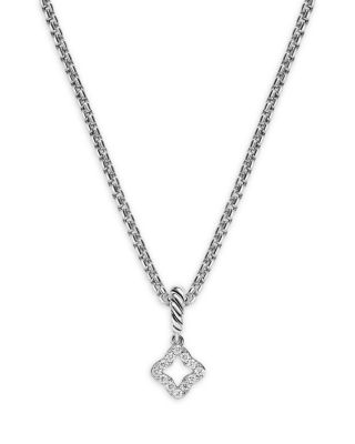 Micro Pavé Quatrefoil Amulet in Sterling Silver with Diamonds, 7.4mm