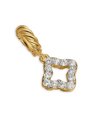 David Yurman - Micro Pav&eacute; Quatrefoil Amulet in 18K Yellow Gold with Diamonds, 7.4mm
