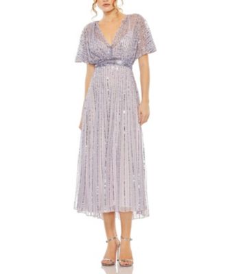 A Line Embellished Short Sleeve Dress