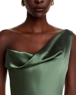 One Shoulder Drape Front Gown