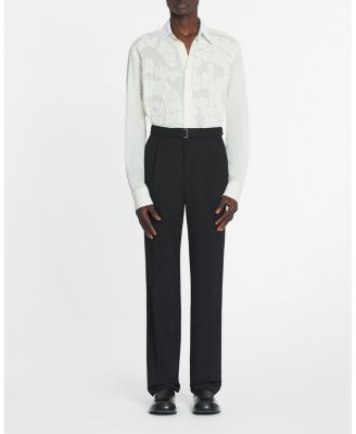  Cotton Voile Shirt with Cut-Outs