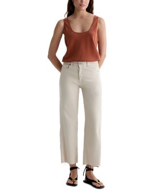 Saige Wide Leg Crop Jeans in Opal Stone