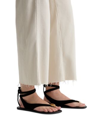 Saige Wide Leg Crop Jeans in Opal Stone