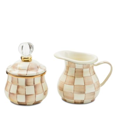 Mocha Check Lidded Sugar Bowl