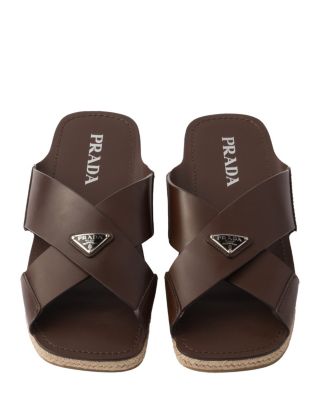 Men's Crisscross Leather Slides
