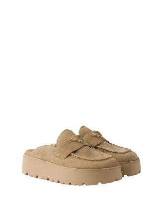  Women's Suede Flatform Mules