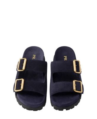 Women's Suede Strap Slides