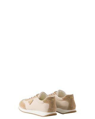 Men's Drill Fabric and Suede Sneakers