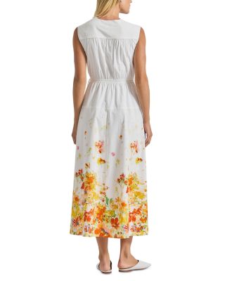 Nara Border Print Cotton Maxi Dress