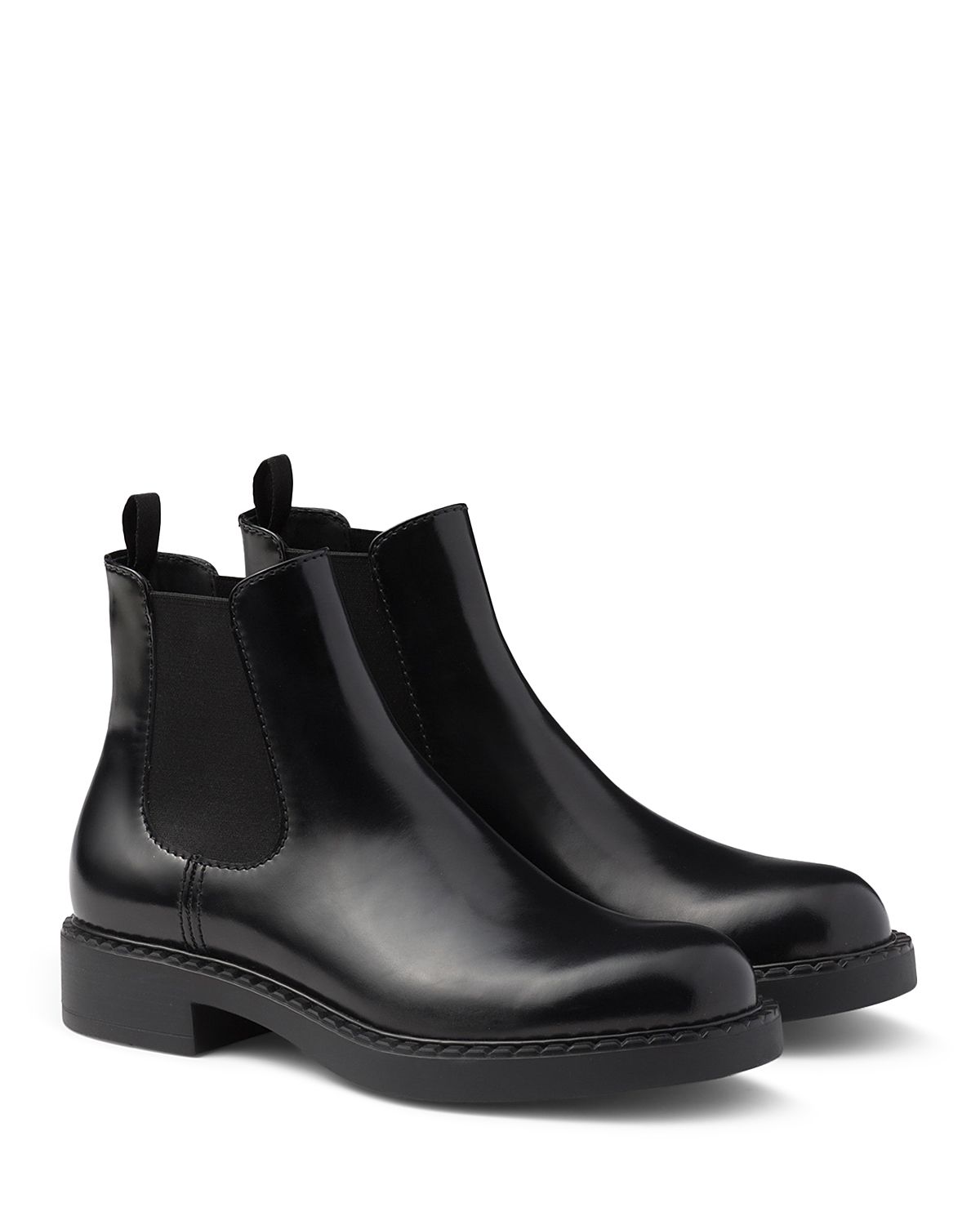 Prada Men's Brushed Leather Chelsea Boots