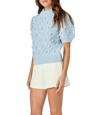Women's Pom Pom Puff Sleeve Sweater