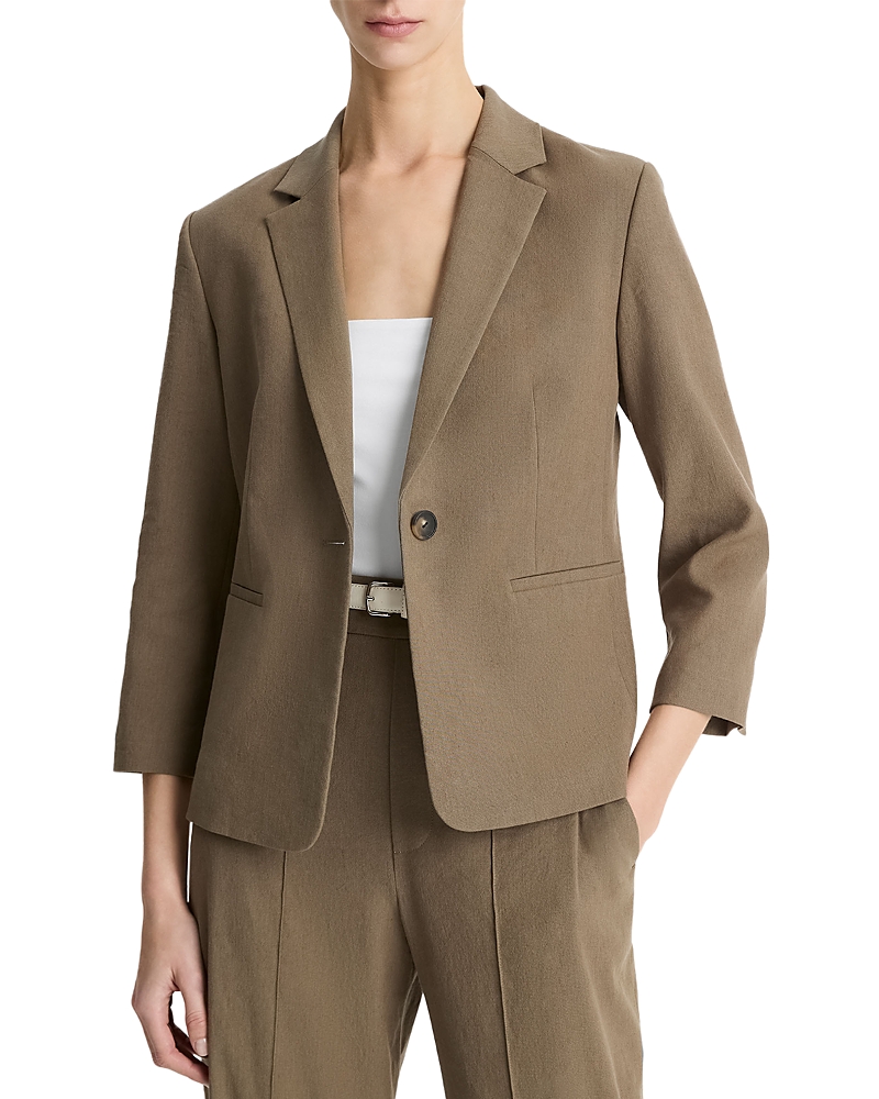 Shop Vince Linen Blend Shrunken Blazer