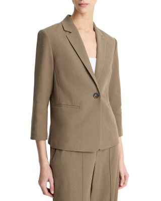 Linen Blend Shrunken Blazer 