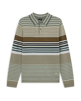 Wool Striped Polo Sweater