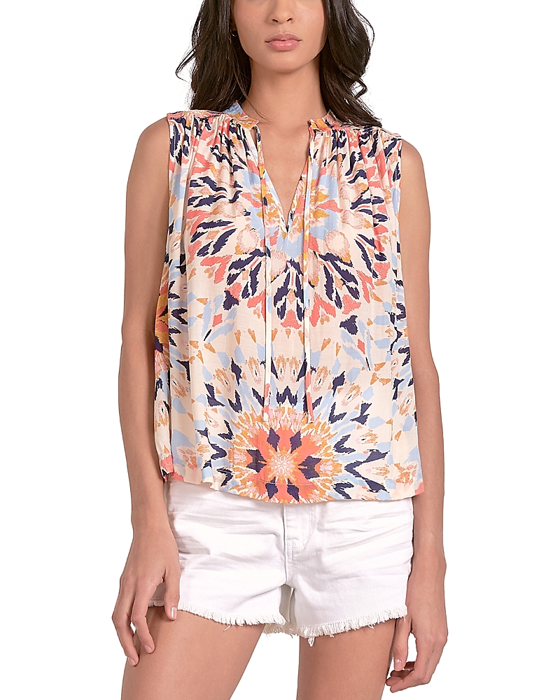 Elan Print Sleeveless Top In Kaleidoscope In Multi