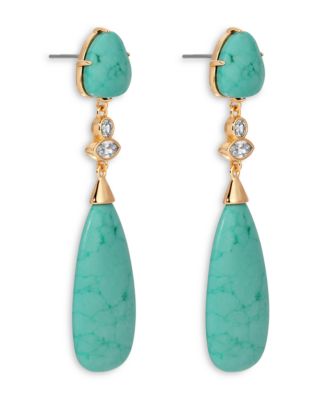 Turquoise Solstice Turquoise & Cubic Zirconia Linear Drop Earrings