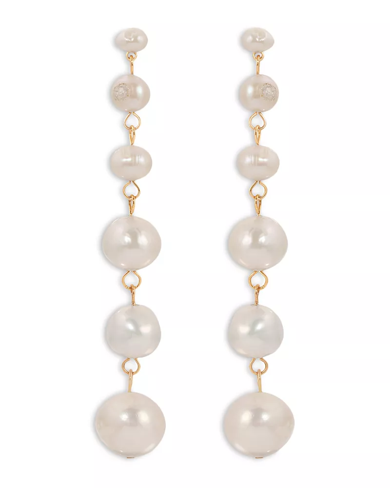 Ettika Cultured Freshwater Pearl Linear Drop Earrings