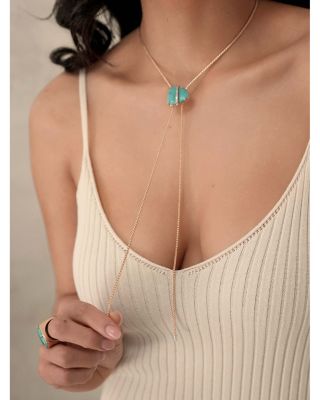 Turquoise Solstice Turquoise & Cubic Zirconia Lariat Necklace, 33" 