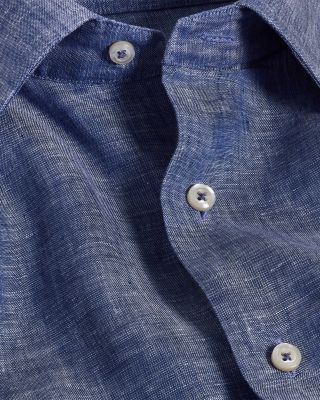 Trim Fit Linen Solid Dress Shirt