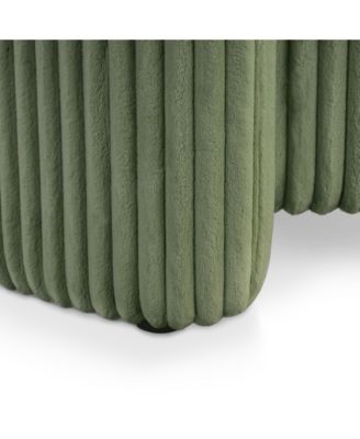 Lyla Chenille Round Storage Ottoman with Reversible Cushion