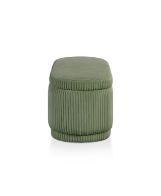 Lyla Chenille Oval Storage Bench