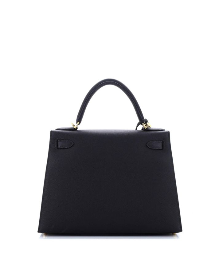 Kelly 28 Handbag Black Epsom with Gold Hardware