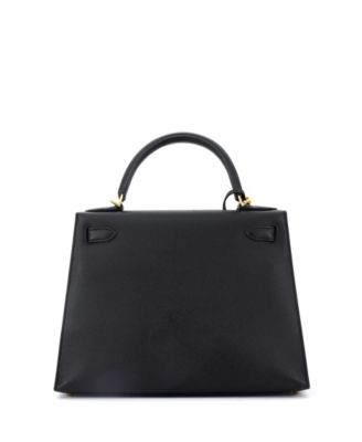 Kelly 28 Handbag Black Epsom with Gold Hardware