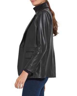 Faux Leather Blazer