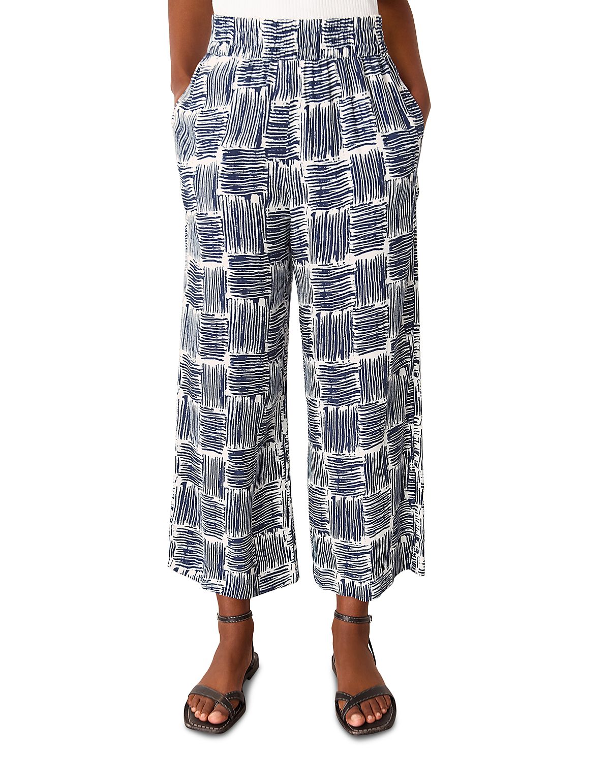 Whistles Hatch Squares Cropped Pants