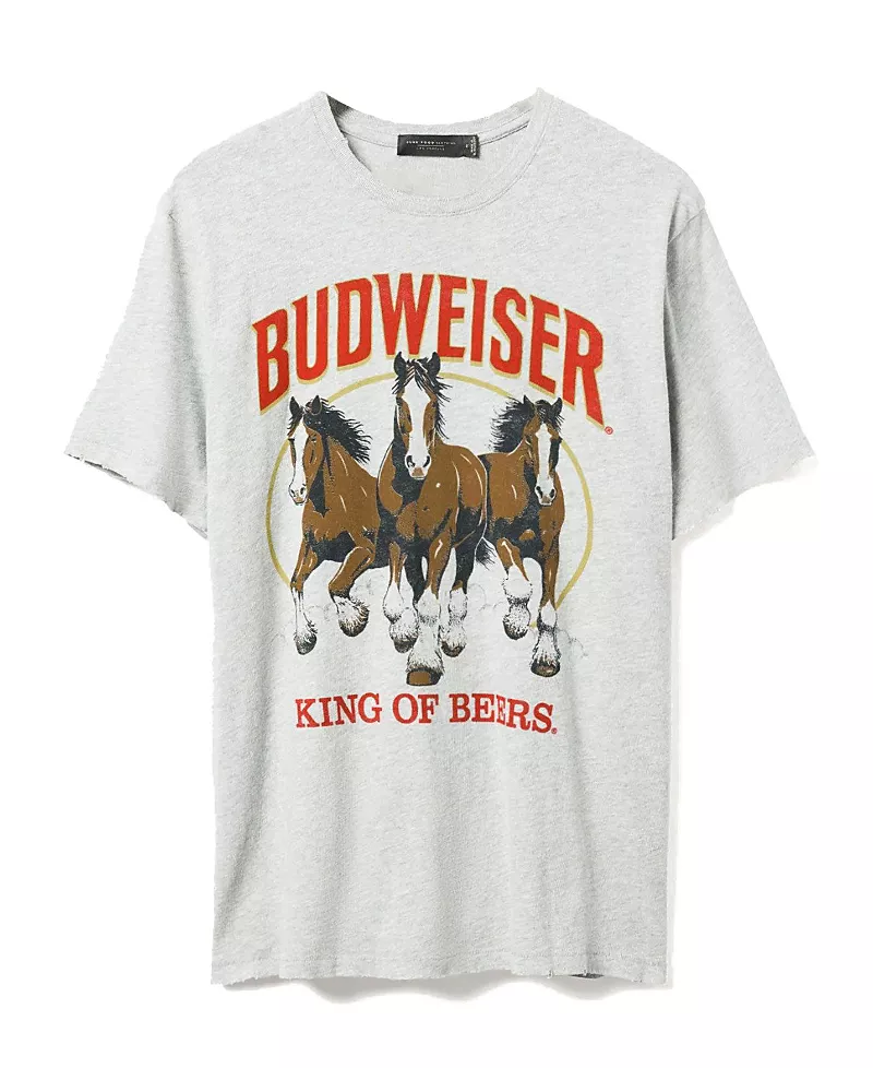 Junk Food Clothing Unisex Budweiser Clydesdale Trio Vintage Tee